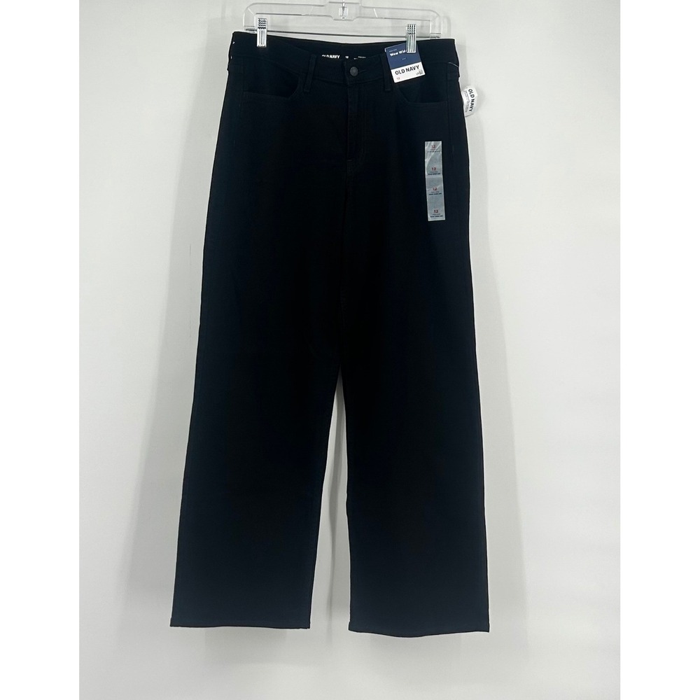 Old Navy Wow Wide-Leg Jeans High-Waisted Black Denim Size 12 543047-00-1
